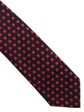 Fratello Black Red Poka Dot Polyester Classic Tie Necktie 3.75 x 58
